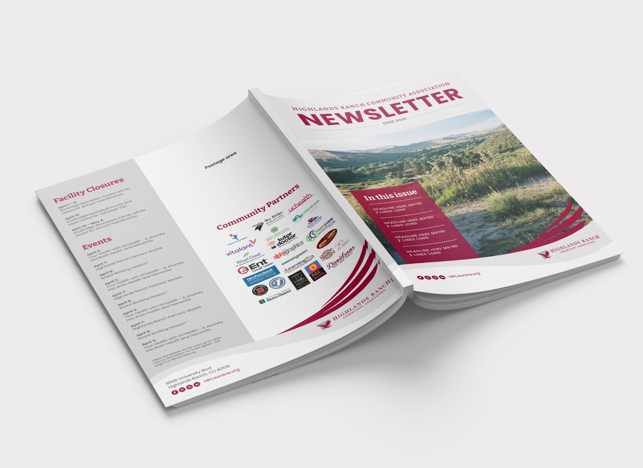 Highlands Ranch Newsletter Template Design