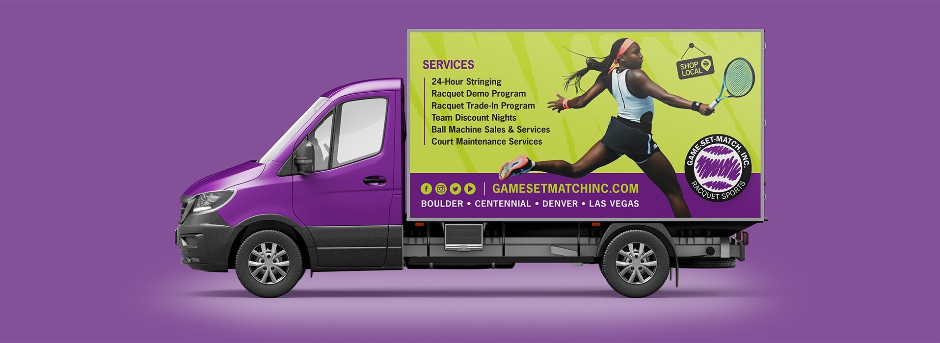 Game Set Match Truck Wrap Design